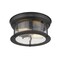 Z-Lite Sonna 2 Light Flush Mount, Matte Black And Clear Seedy 727F10-MB - alternate 2